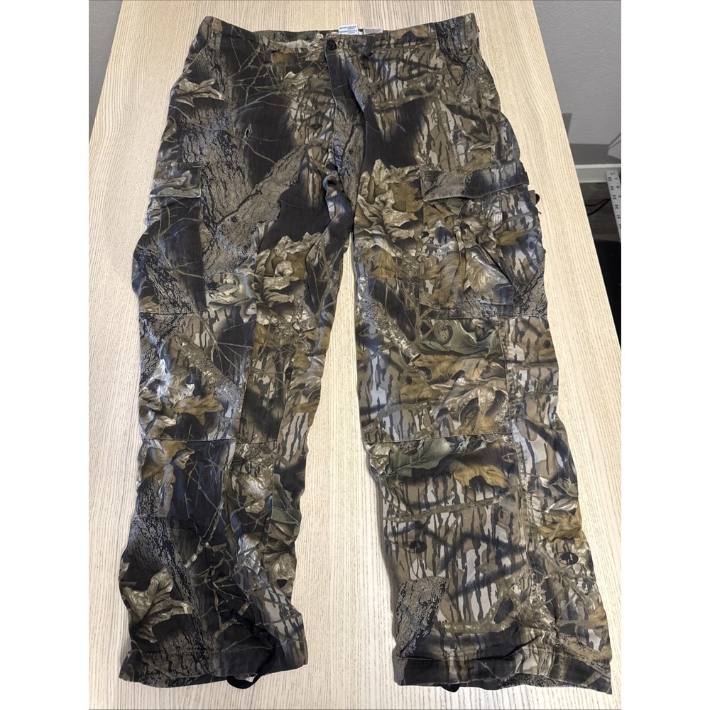Columbia Mossy Oak Camo Hunting Cargo Pants Mens 38x32 Vintage Cotton HM 8022